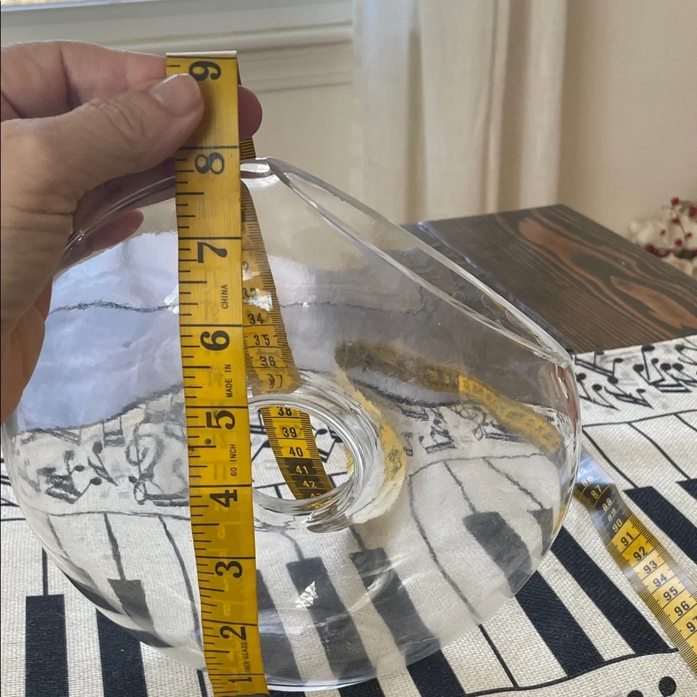 Crate&Barrel Clear Muurla or Slanted Clear Glass Donut Medium Vase